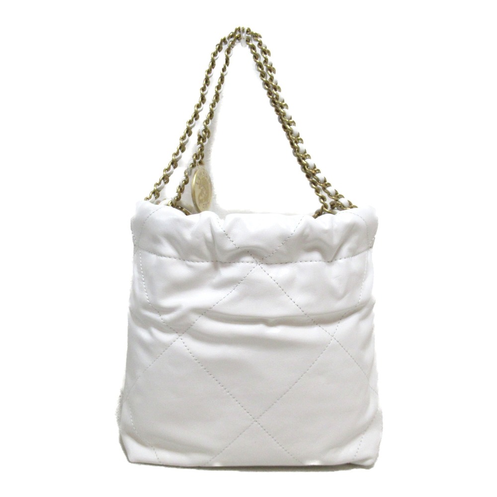Chanel 22 Calf Bag White Chain Mini